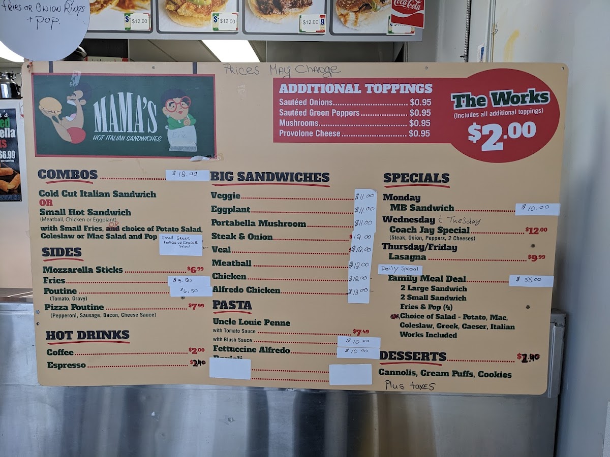 Menu Mama's Hot Italian Sandwiches Inc-7