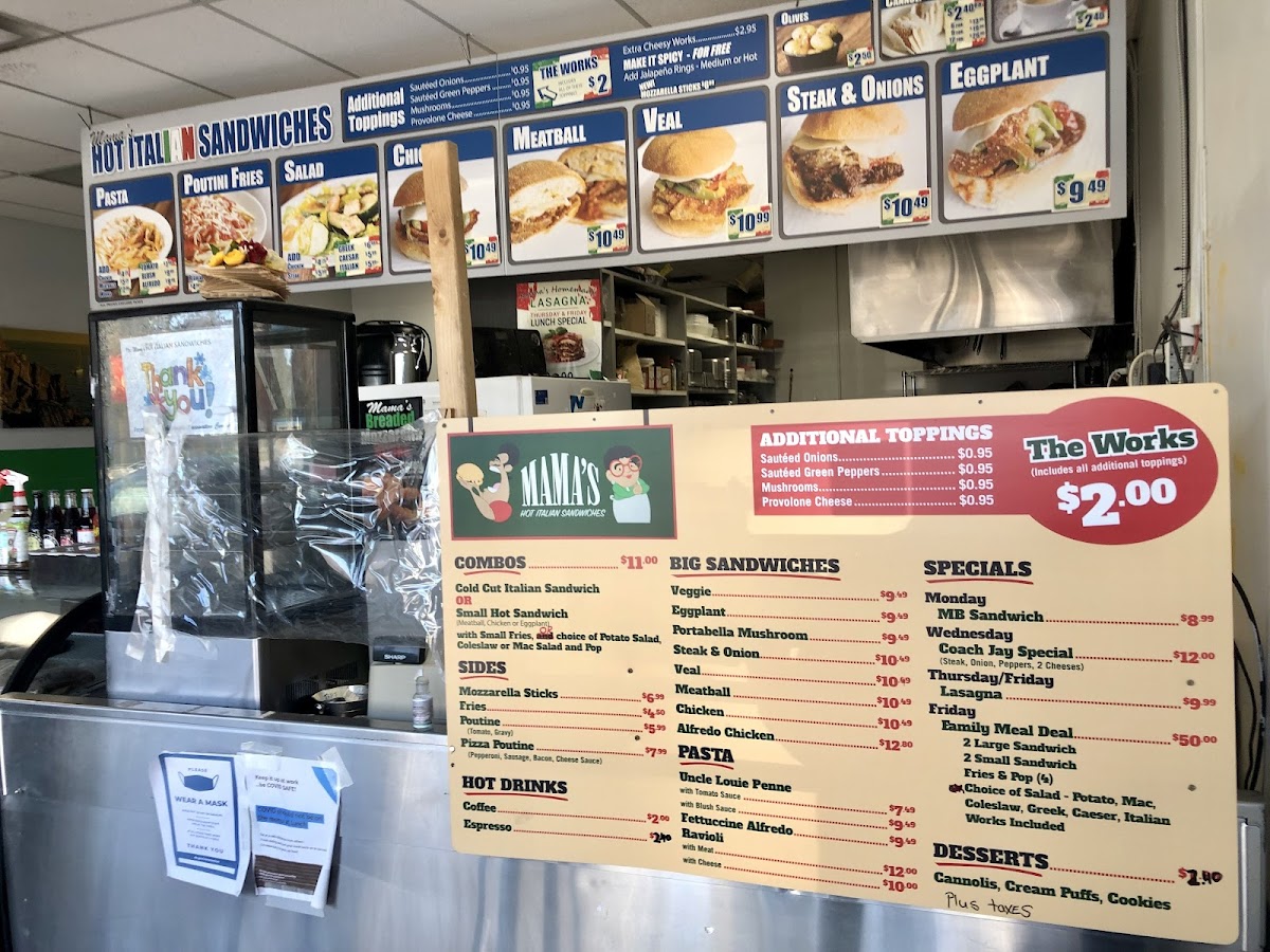 Menu Mama's Hot Italian Sandwiches Inc-8