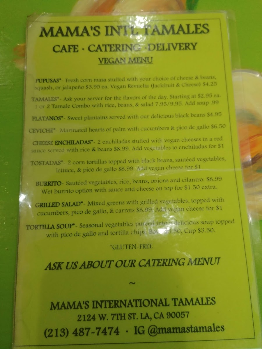 Menu Mama's International Tamales-6