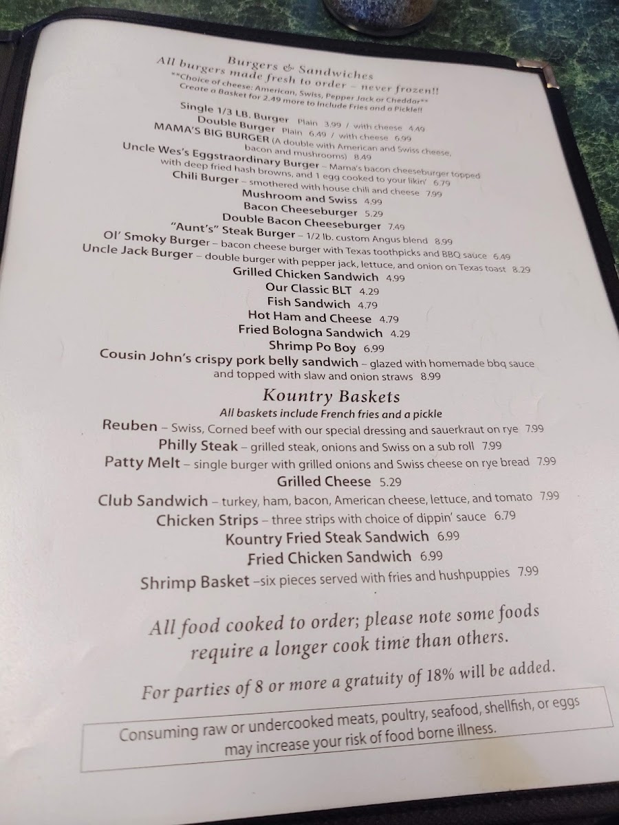 Menu Mama’S Kountry Kitchen-10