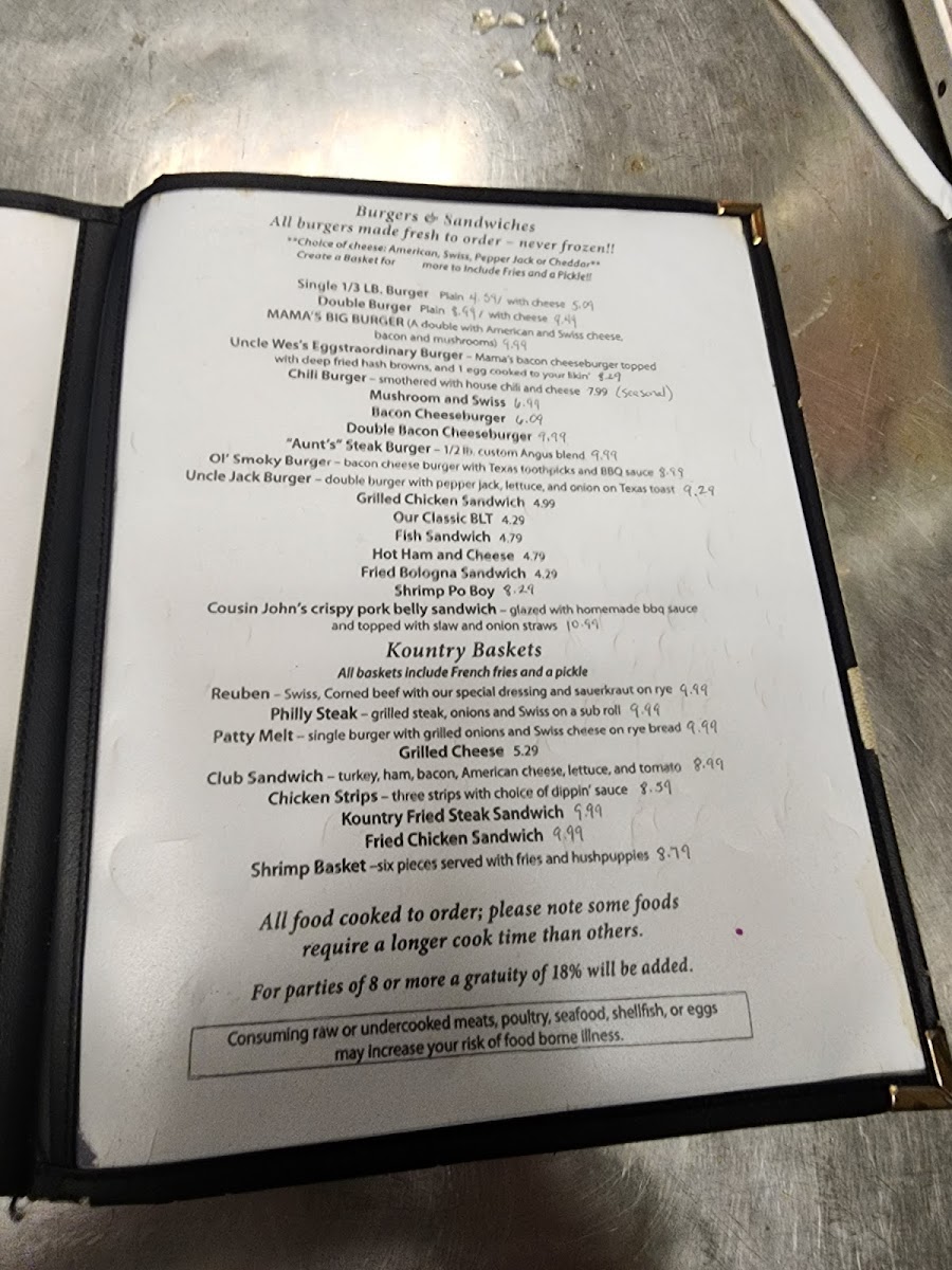 Menu Mama’S Kountry Kitchen-7
