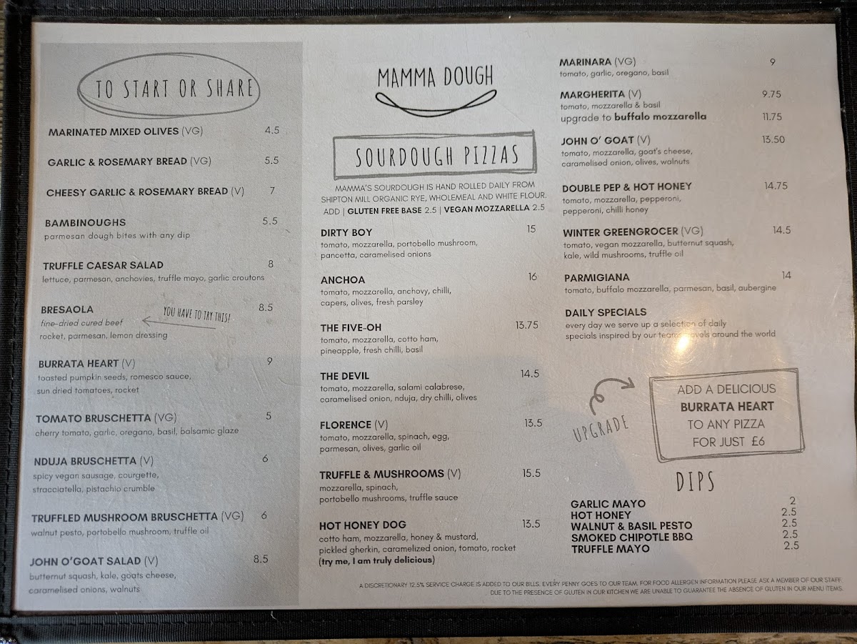 Menu Mamma Dough - Brixton-2
