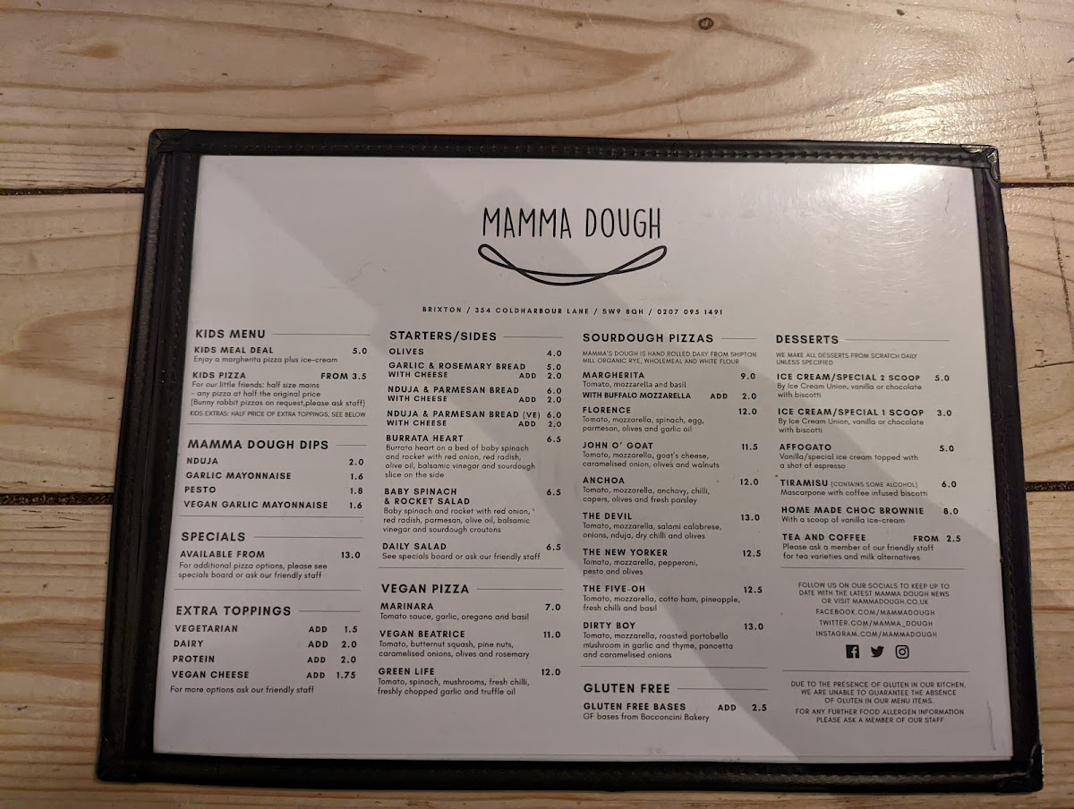 Menu Mamma Dough - Brixton-5
