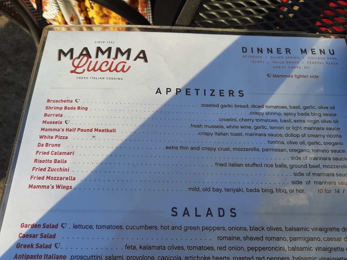 Menu Mamma Lucia Of Bethesda-10