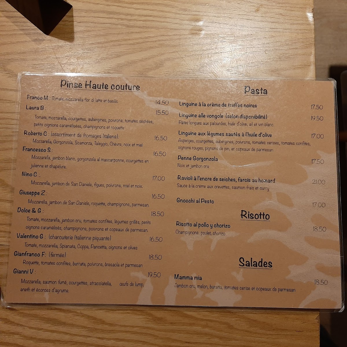 Menu Mamma Mia Pinseria !-1