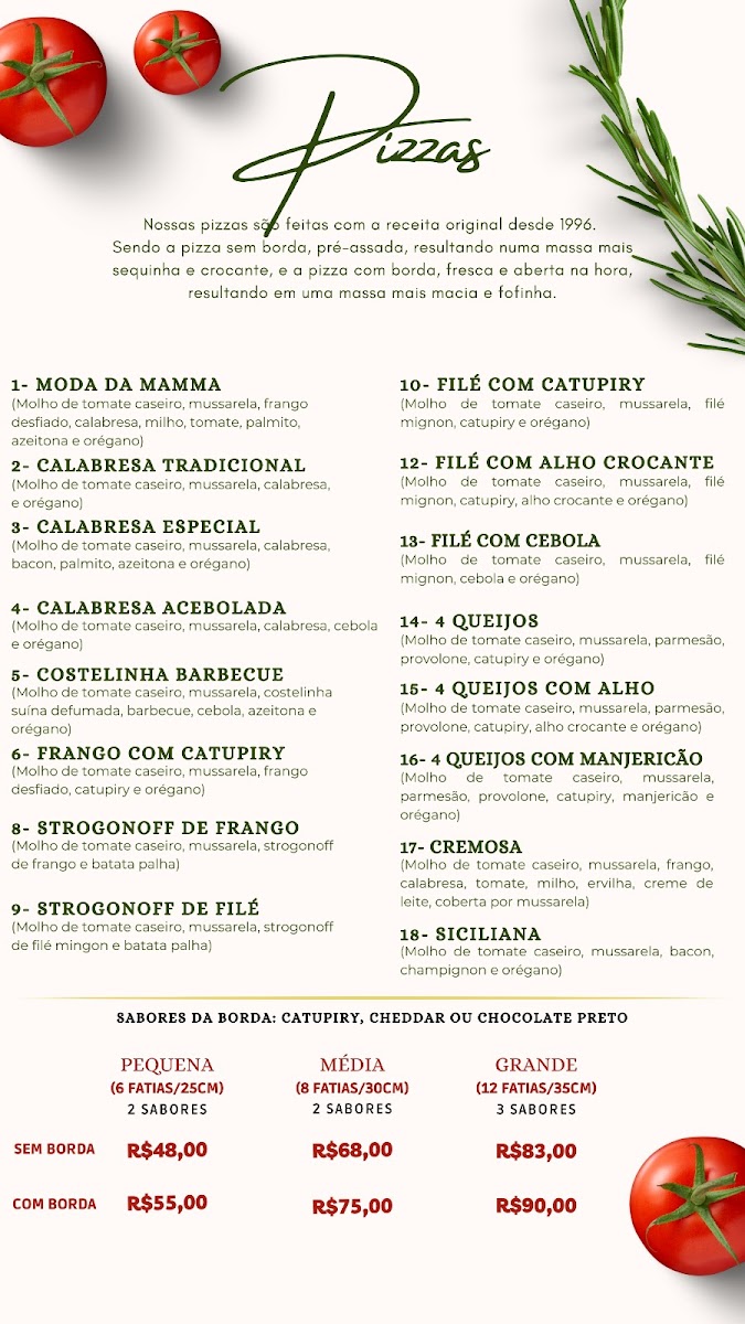 Menu Mamma Mia Pizzas & Massas - Delivery-1