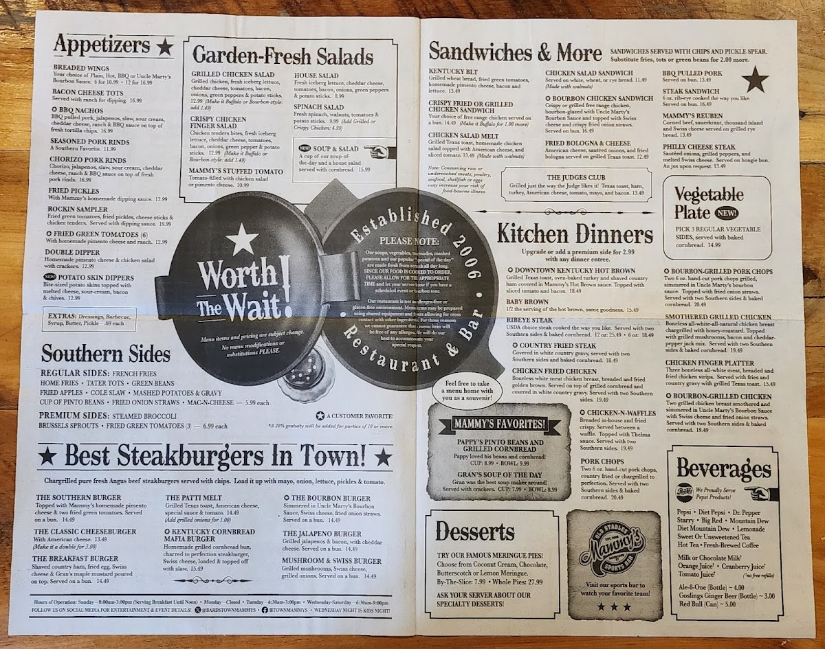 Menu Mammy's Kitchen & Bar-2
