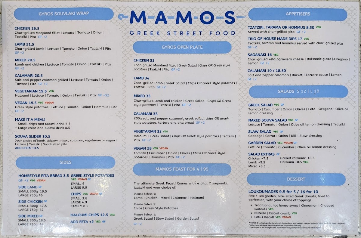 Menu Mamos Greek Street Food Doncaster East-1