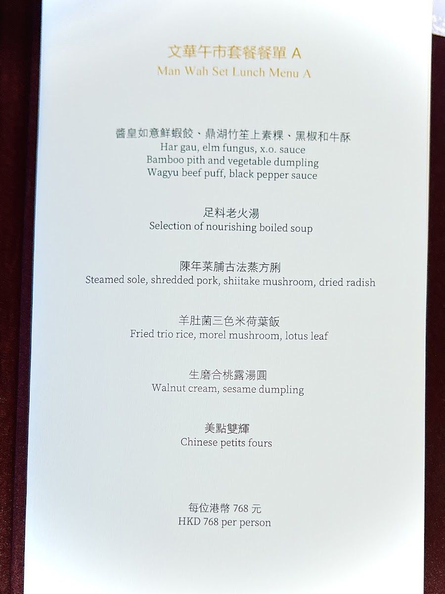 Menu Man Wah-7