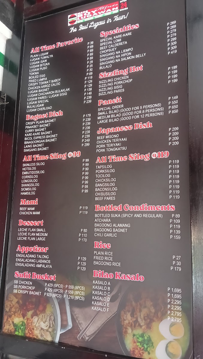 Menu Mang Boyalfredo Lugawan - Rockville Novaliches-1