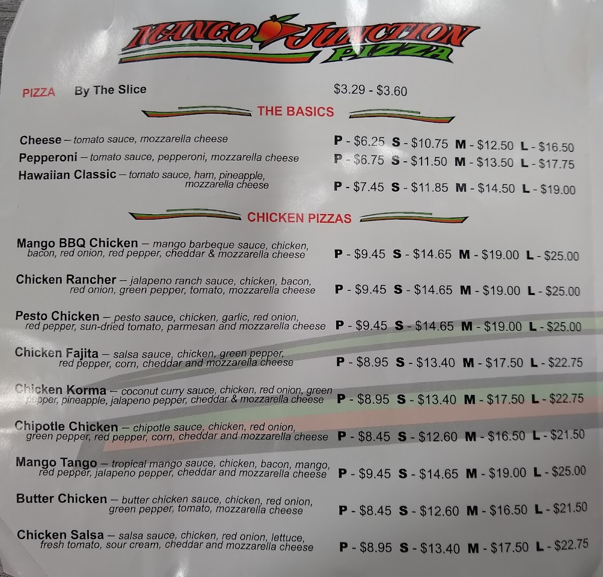 Menu Mango Junction Pizza-1