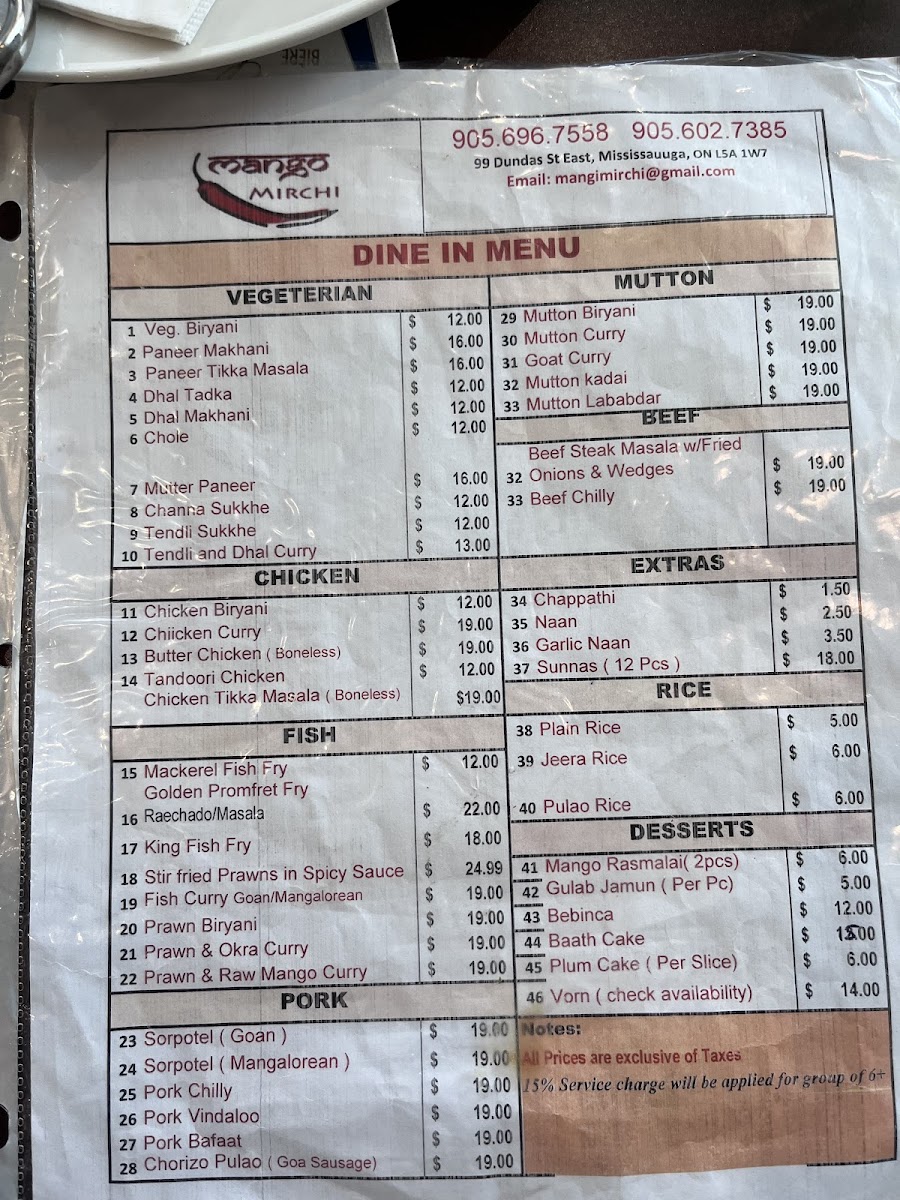 Menu Mango Mirchi Restaurant-1