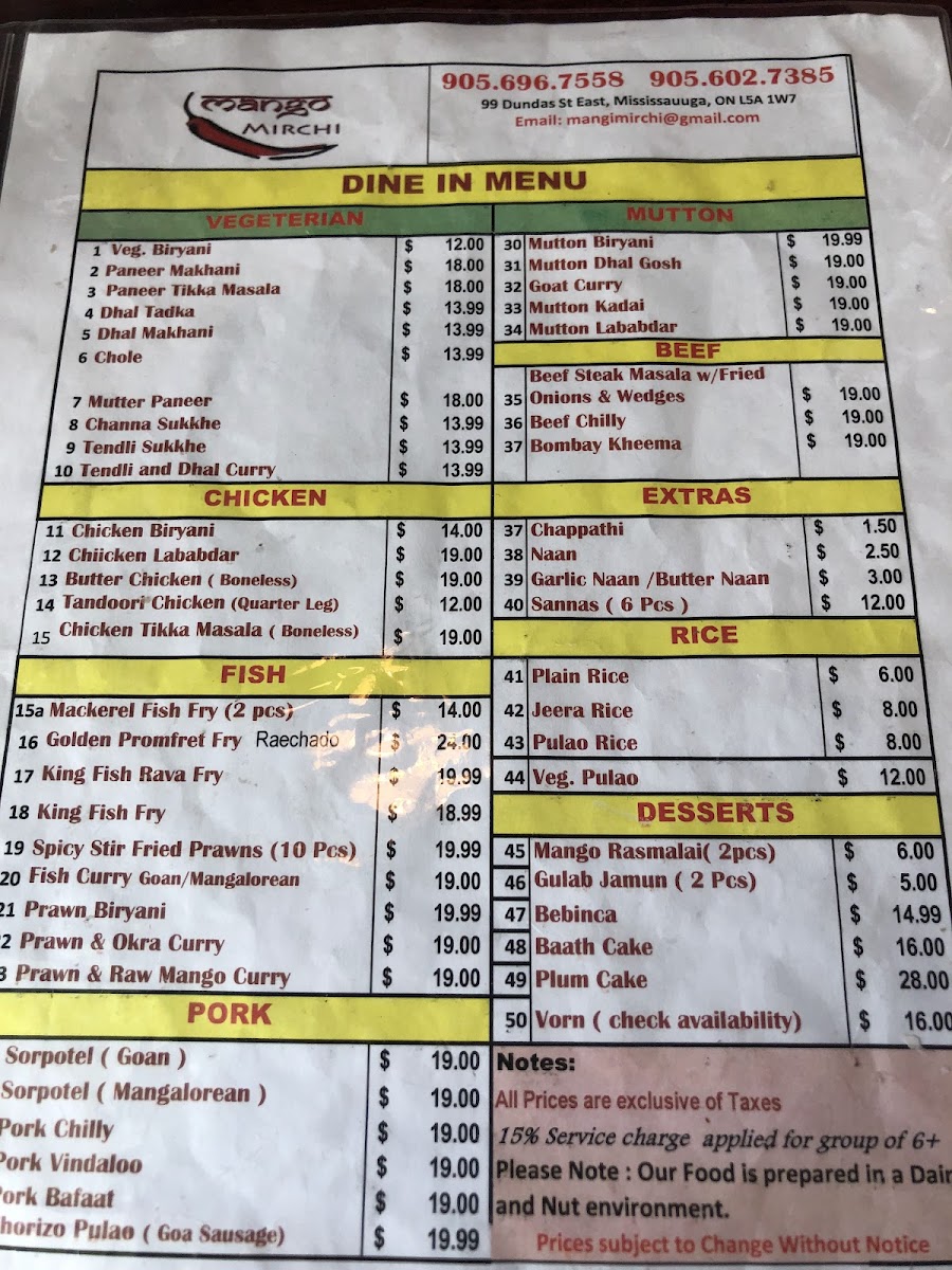 Menu Mango Mirchi Restaurant-2