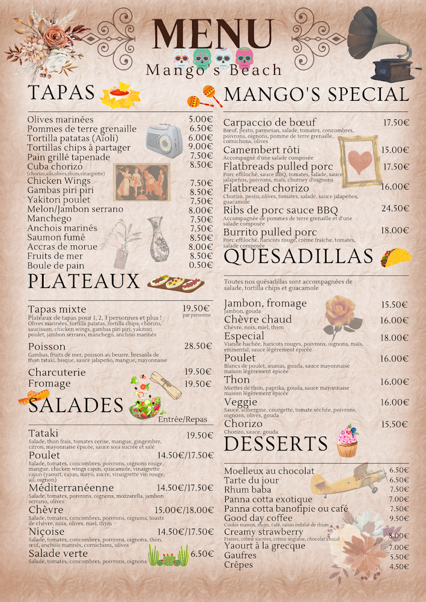 Menu Mango's Beach Bar-1