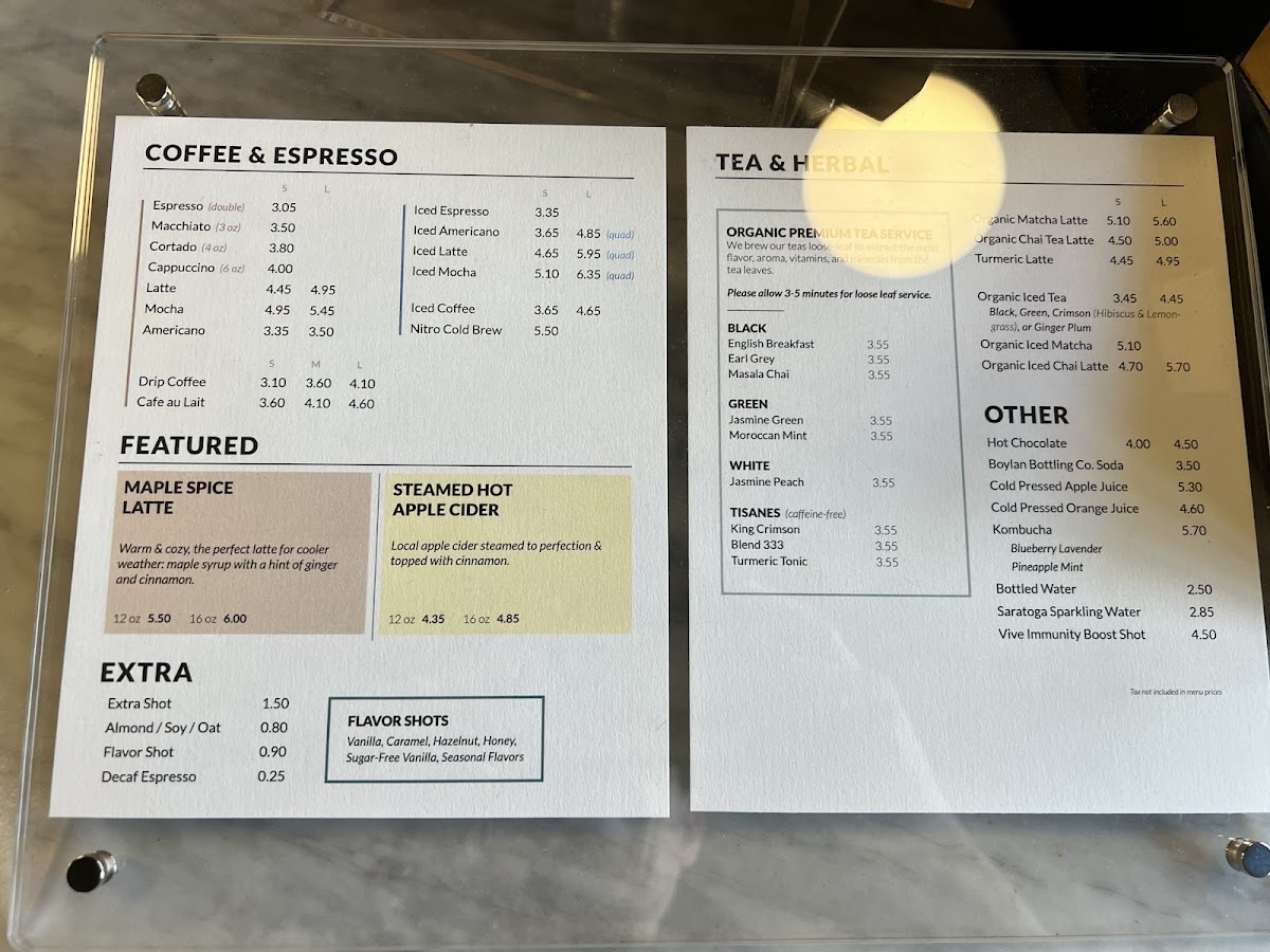 Menu Manhattanville Coffee-1