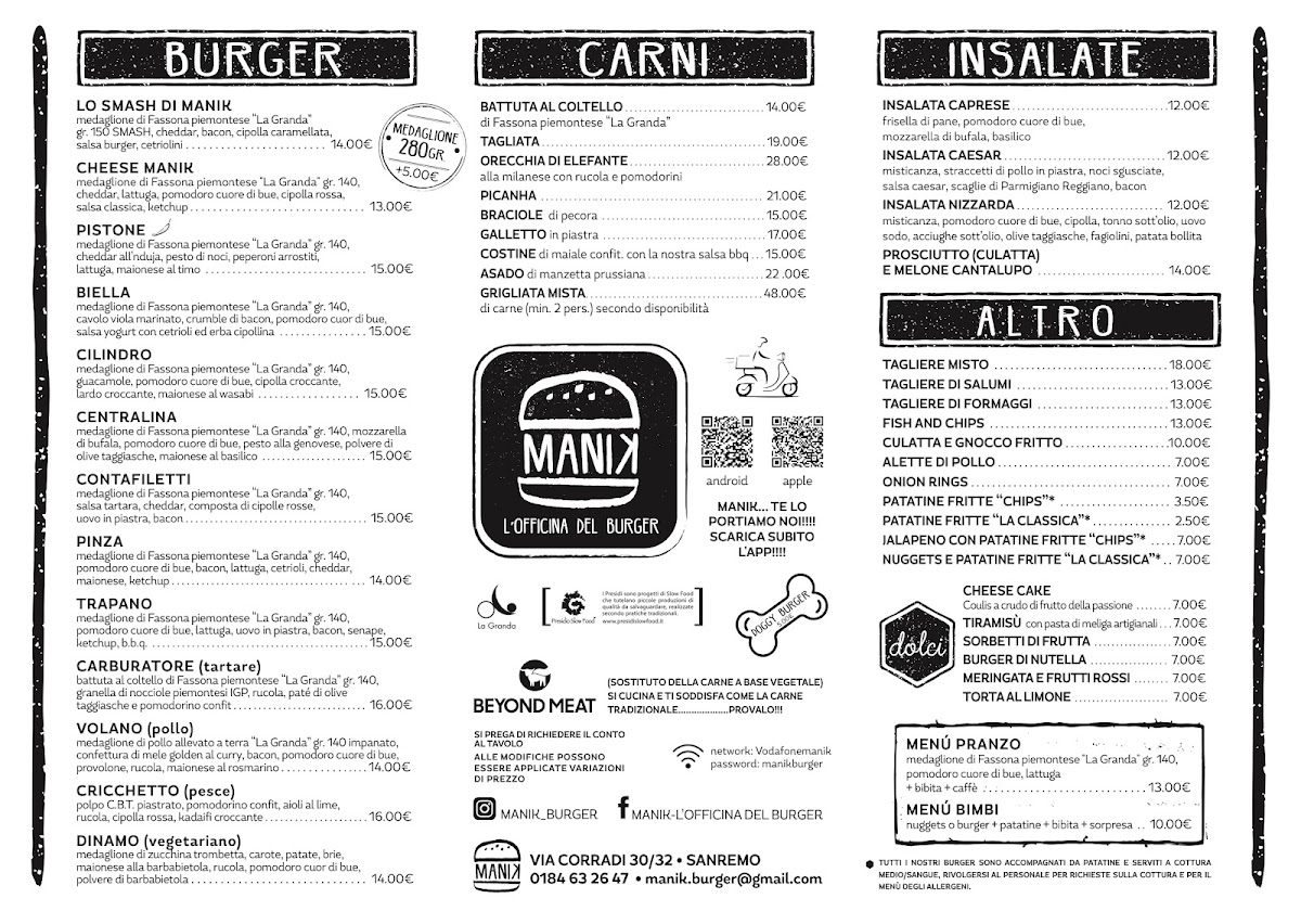 Menu Manik - L'officina Del Burger-1