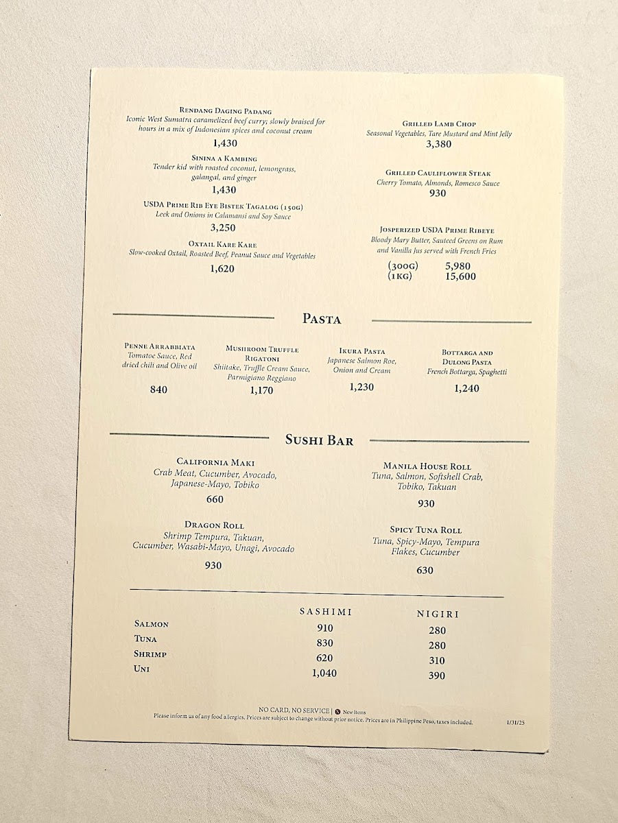 Menu Manila House Private Club Inc.-2
