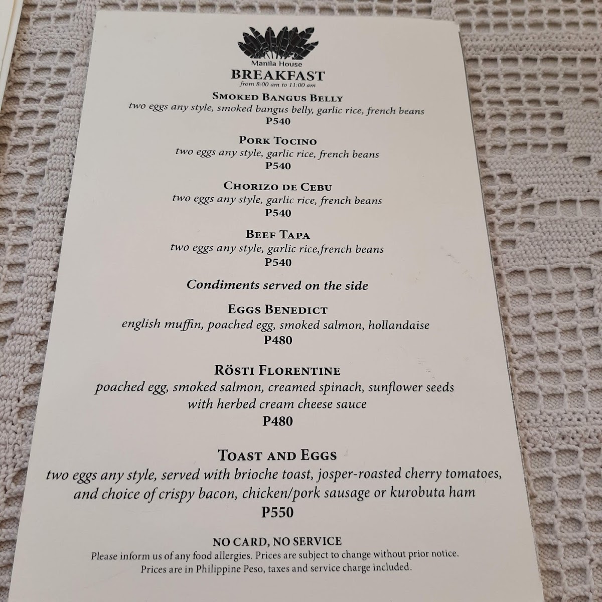 Menu Manila House Private Club Inc.-4