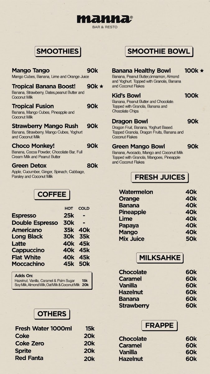 Menu Manna Bar & Resto-1