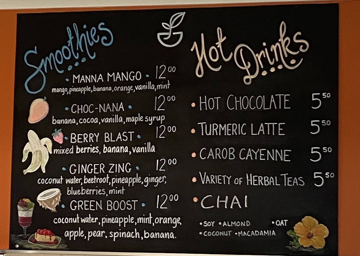 Menu Manna Haven Cafe Restaurant Byron Bay-1