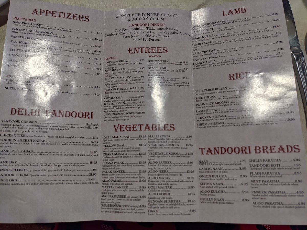 Menu Manohar’S Delhi Palace-4