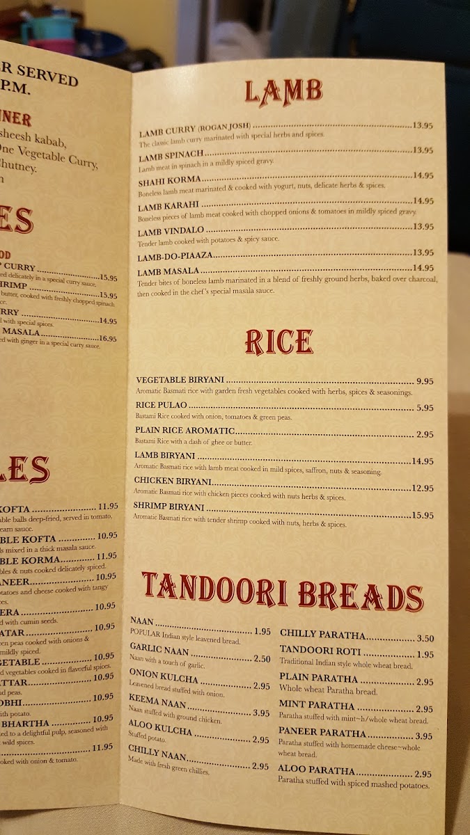Menu Manohar’S Delhi Palace-7