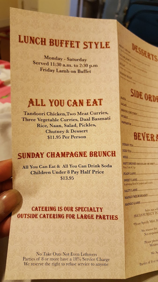 Menu Manohar’S Delhi Palace-9