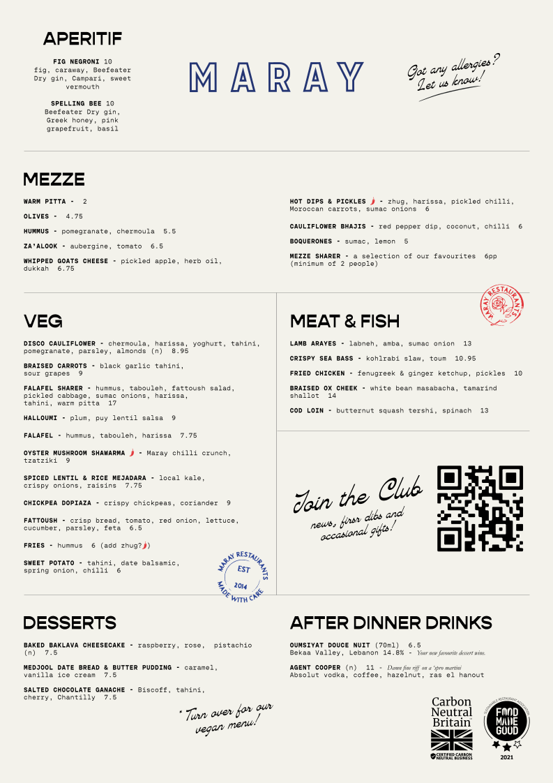 Menu Maray Manchester-1