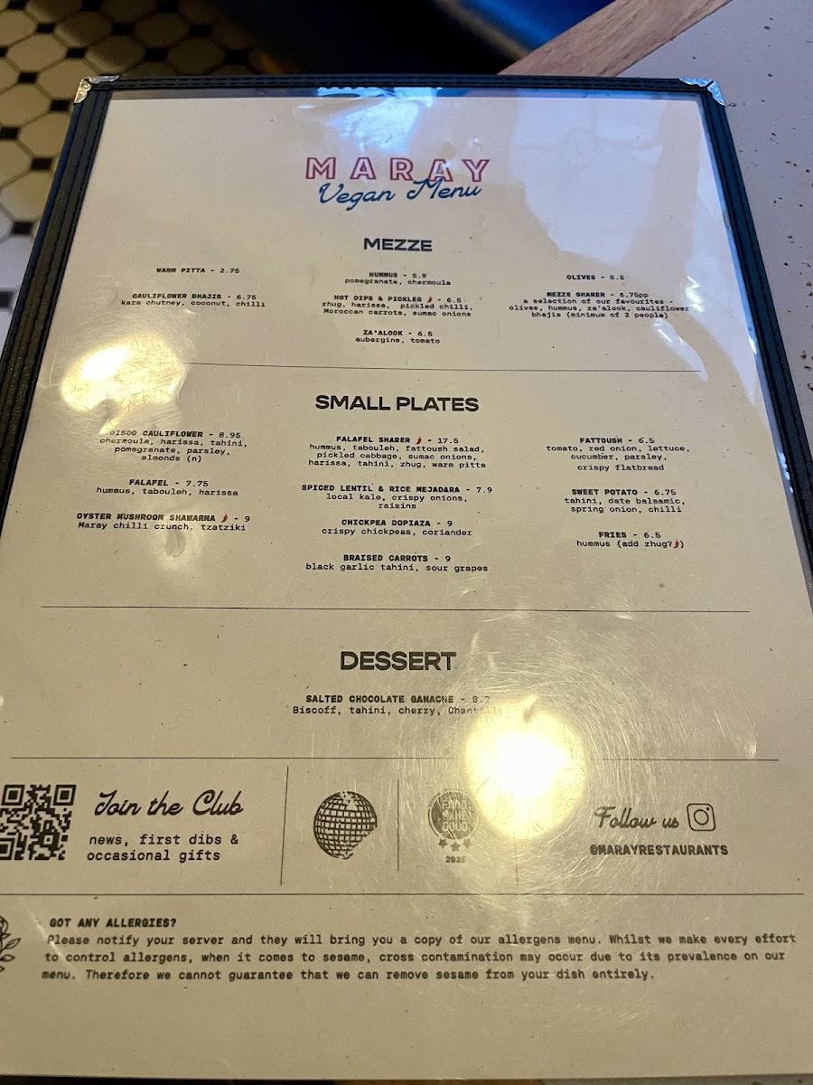 Menu Maray Manchester-4