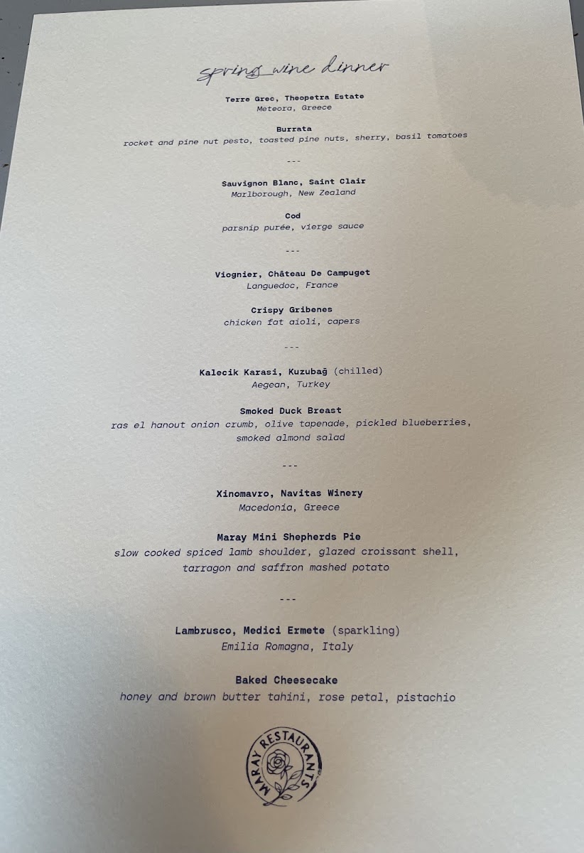 Menu Maray Manchester-5