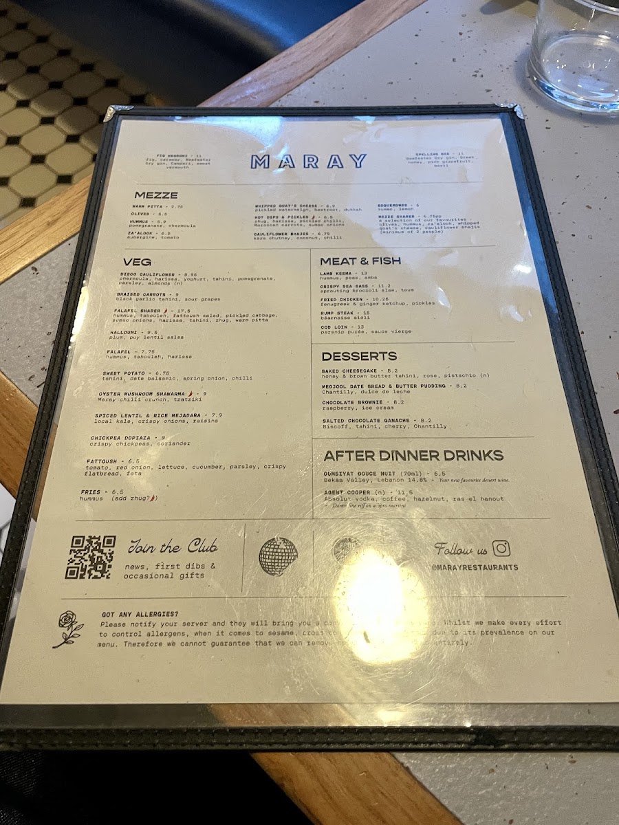 Menu Maray Manchester-6