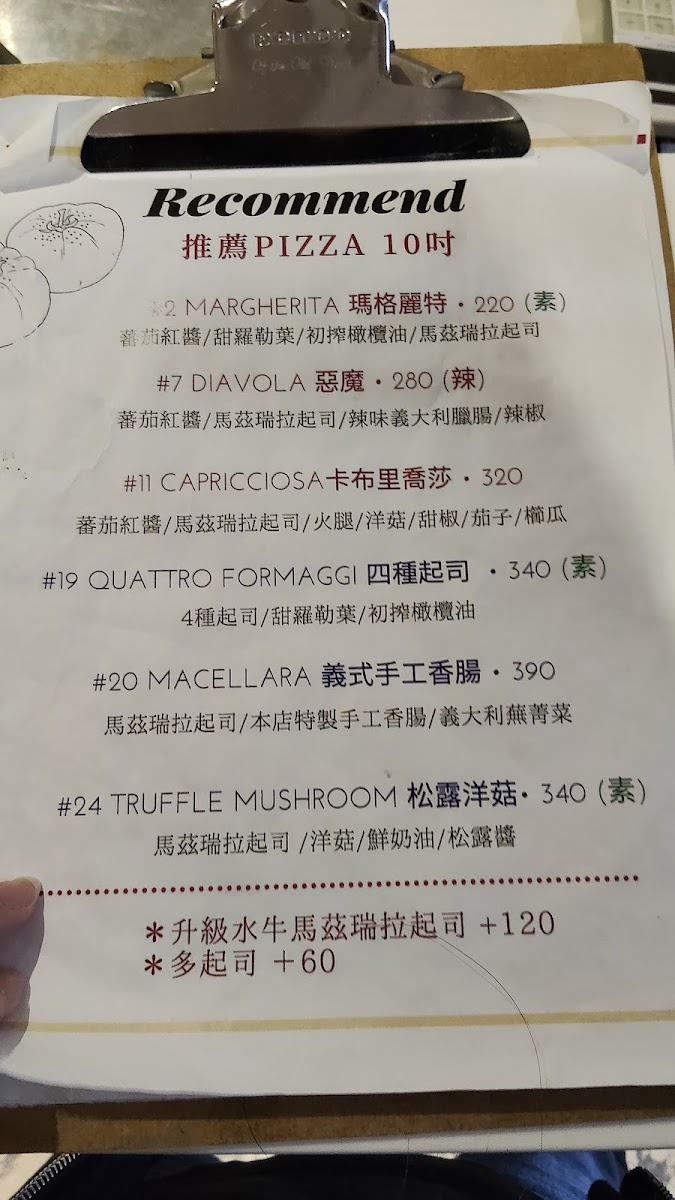 Menu Marbledot Cafe 瑪寶咖啡 窯烤拿坡里披薩 Pizza Napoletana-1