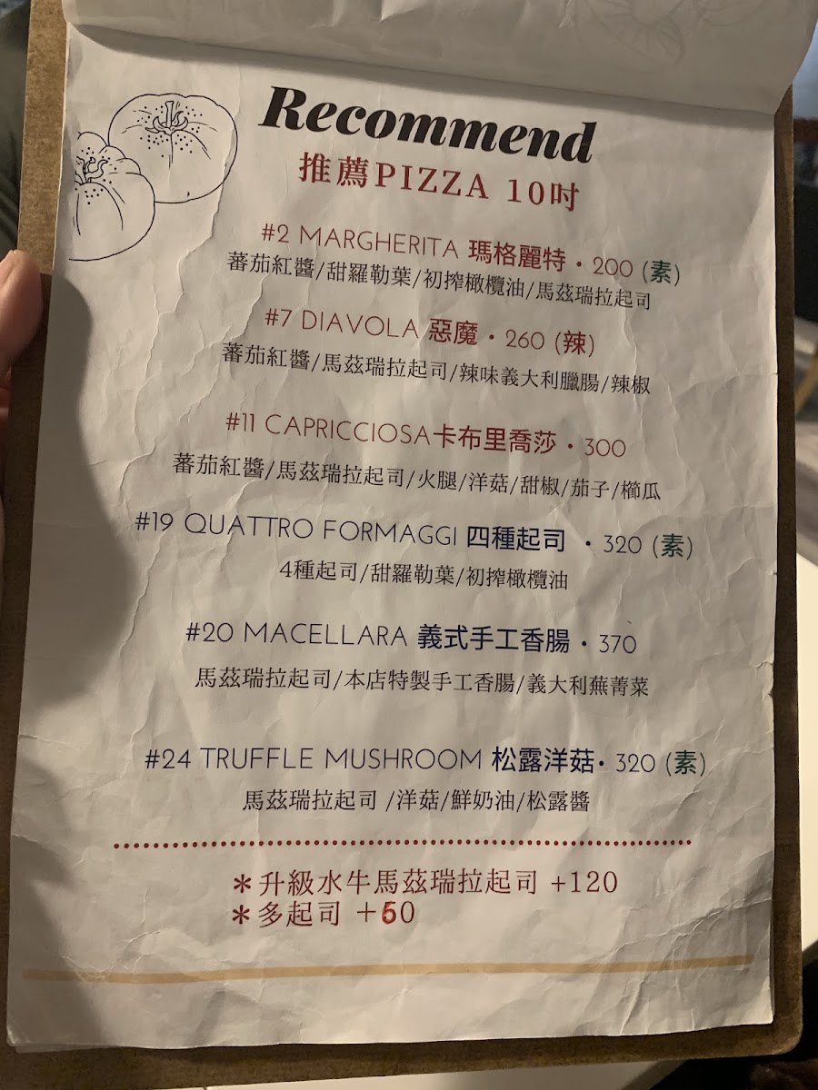 Menu Marbledot Cafe 瑪寶咖啡 窯烤拿坡里披薩 Pizza Napoletana-10