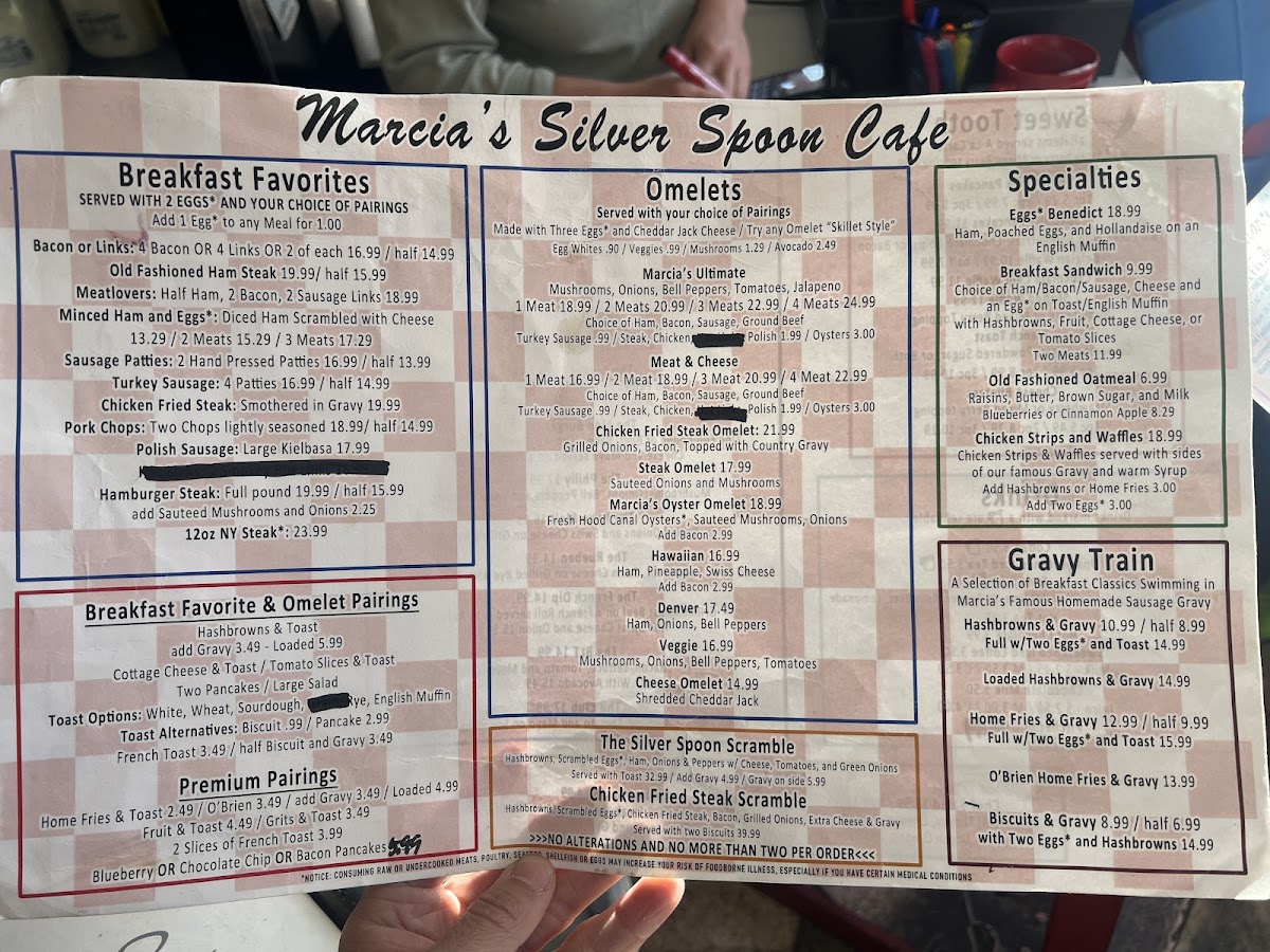 Menu Marcia's Silver Spoon Cafe-3