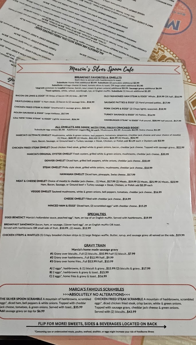 Menu Marcia's Silver Spoon Cafe-5