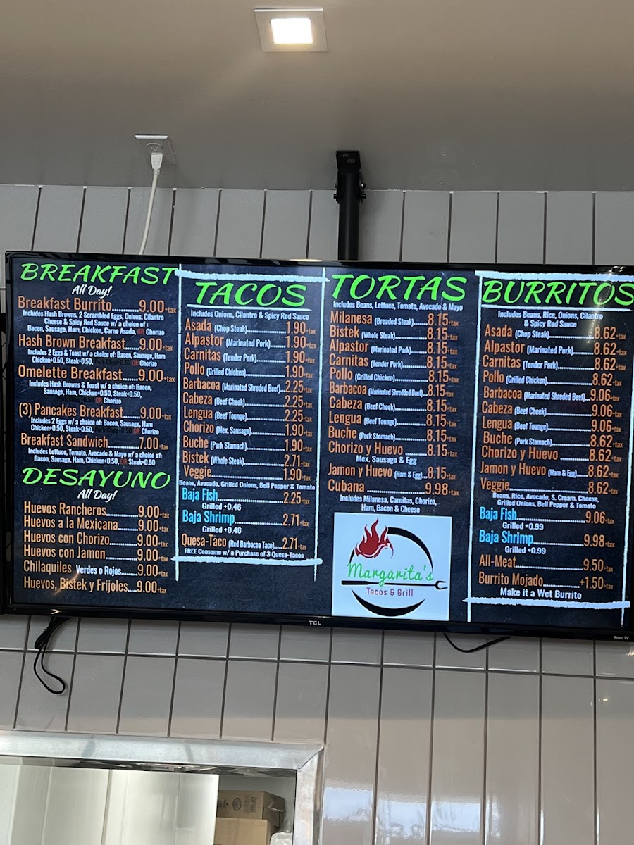Menu Margarita's Tacos & Grill-5