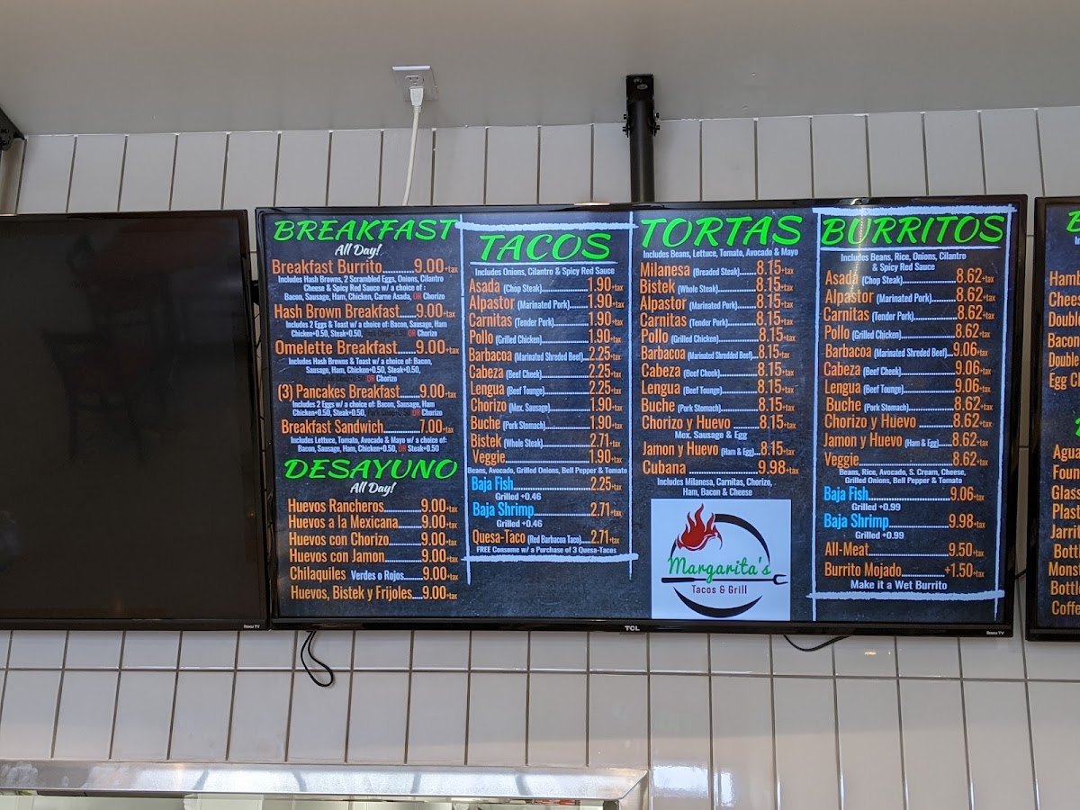 Menu Margarita's Tacos & Grill-7
