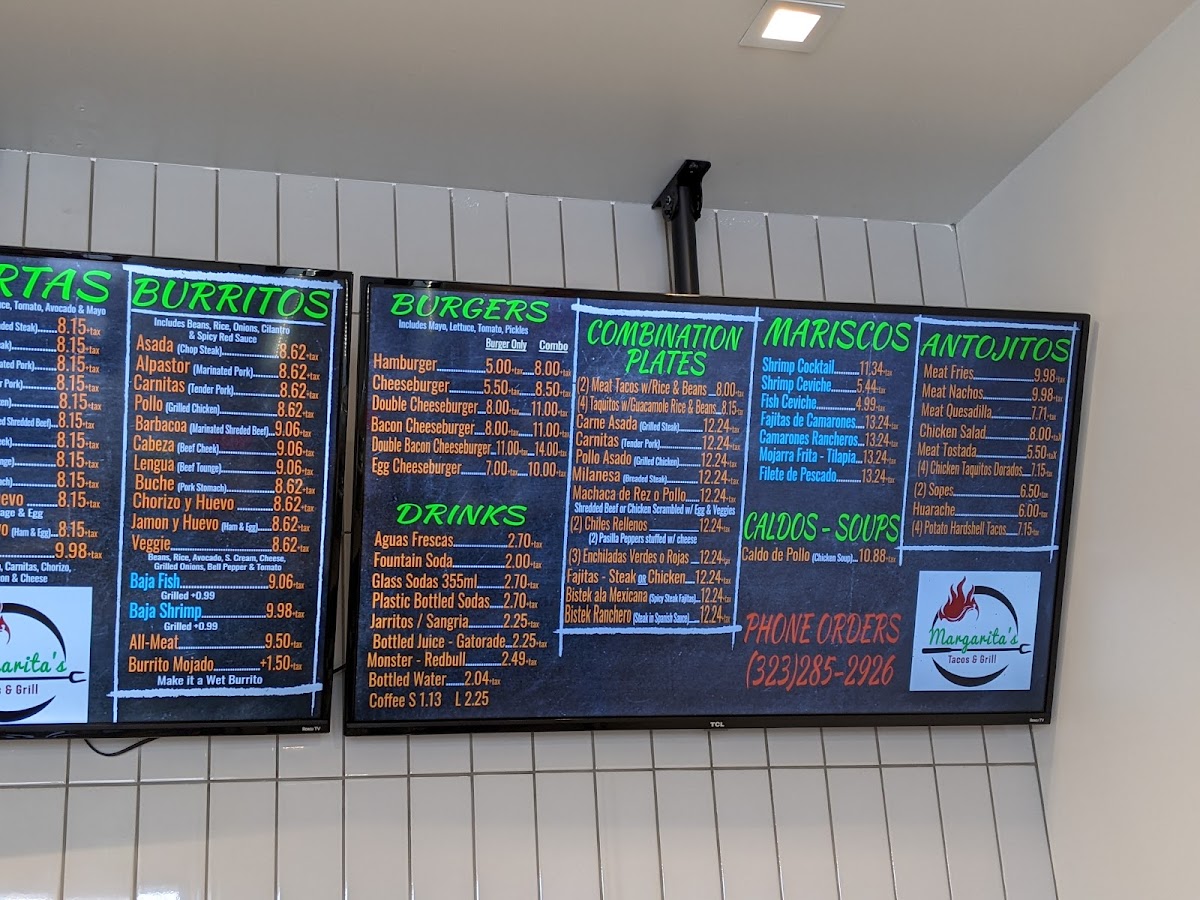 Menu Margarita's Tacos & Grill-8