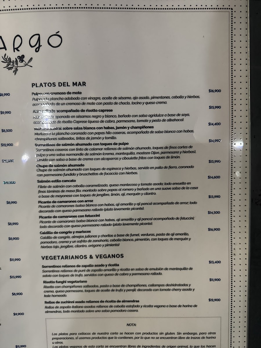 Menu Margo-3