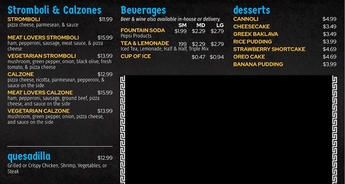 Menu Maria D's, Light St.-4