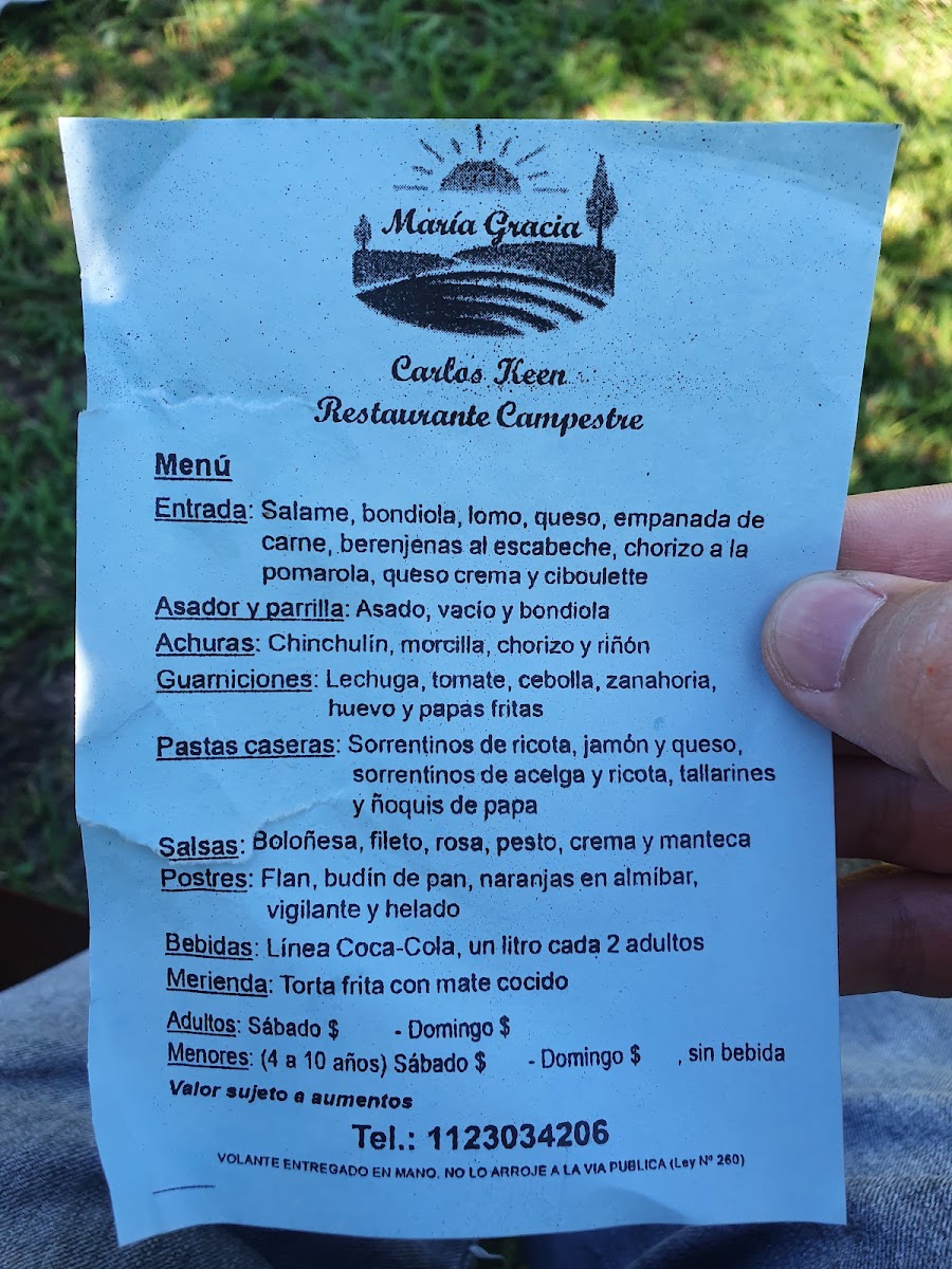 Menu Maria Gracia Carlos Keen, Restaurante Y Eventos-5