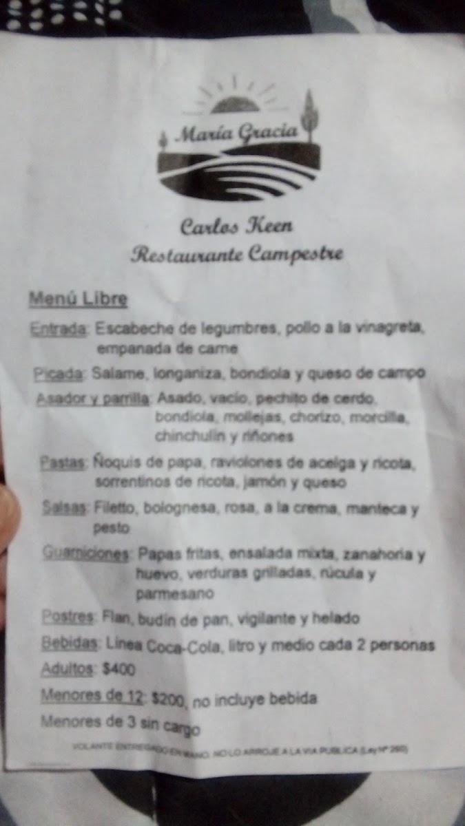 Menu Maria Gracia Carlos Keen, Restaurante Y Eventos-8