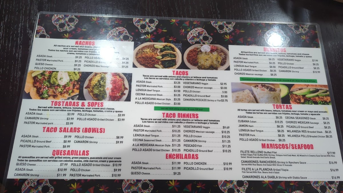Menu Mariachi's Tacos-1