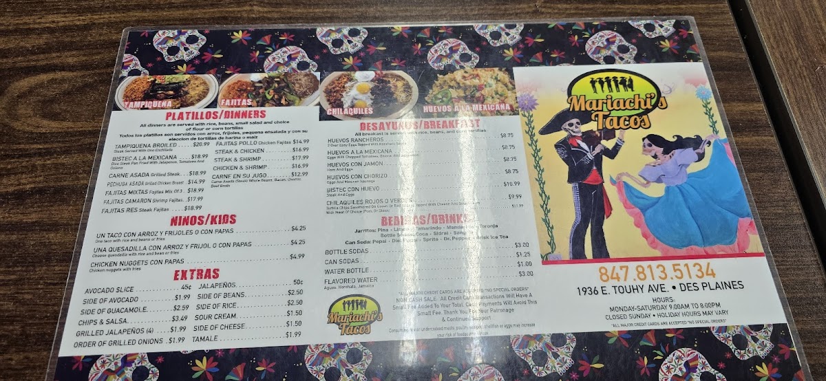 Menu Mariachi's Tacos-2