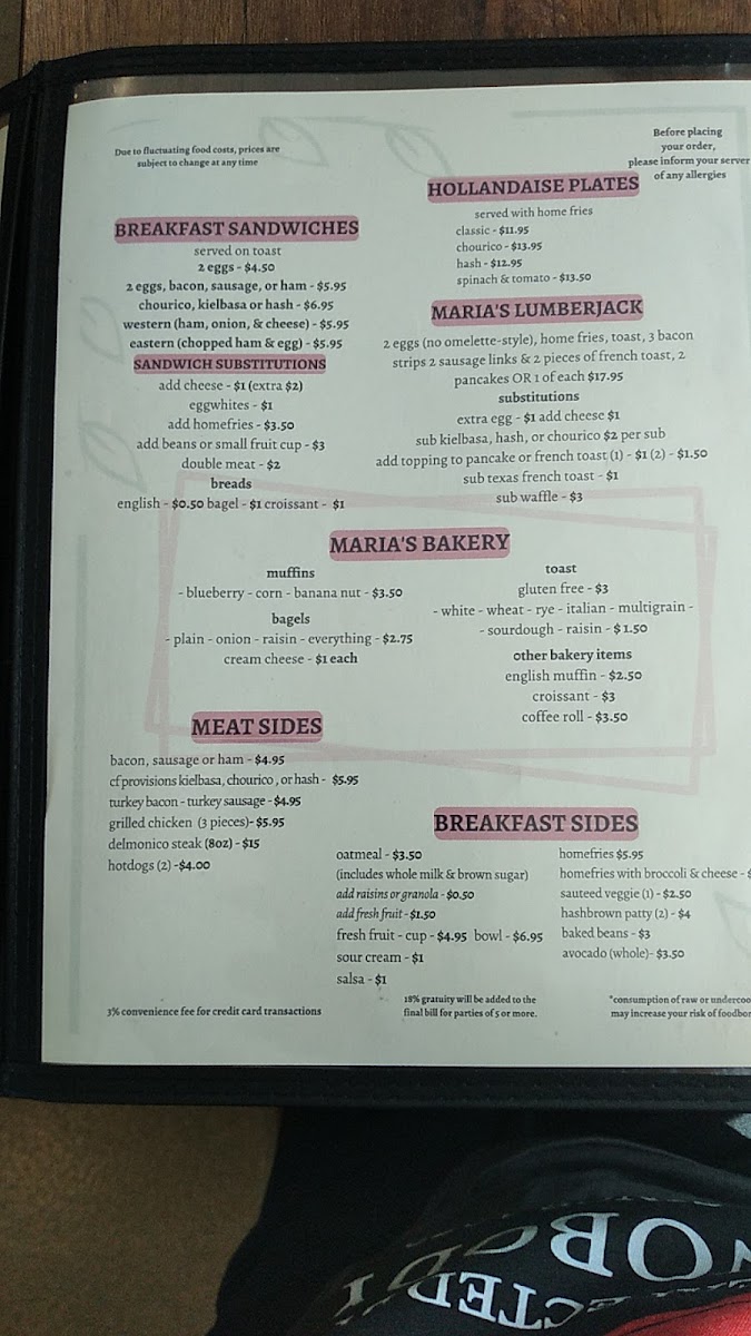 Menu Maria's Breakfast & Lunch-4