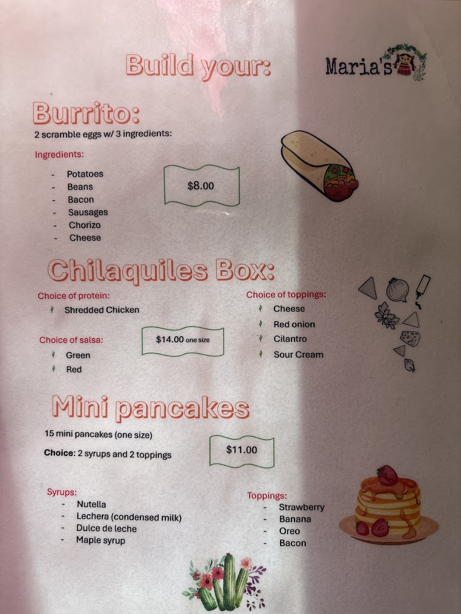 Menu Maria’S Comida Mexicana-1