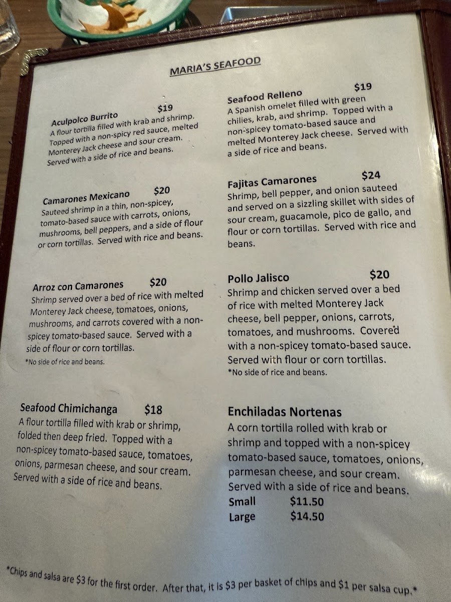 Menu Maria's Mexican Restaurant-2