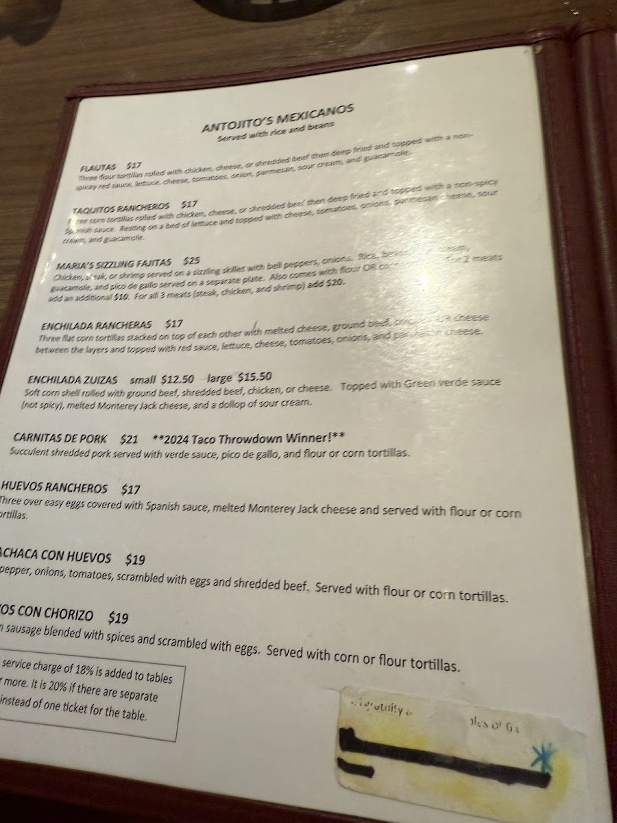 Menu Maria's Mexican Restaurant-5