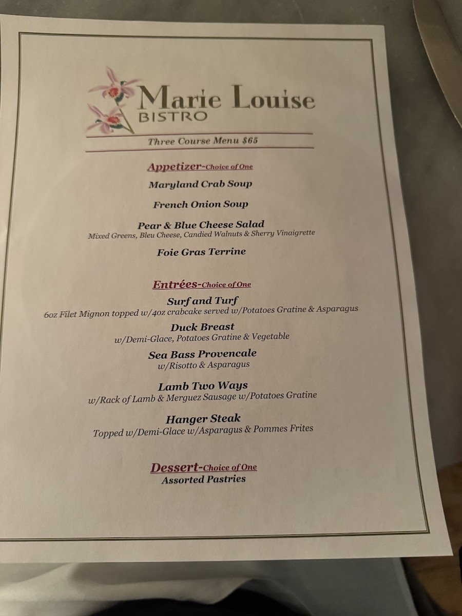 Menu Marie Louise Bistro-7