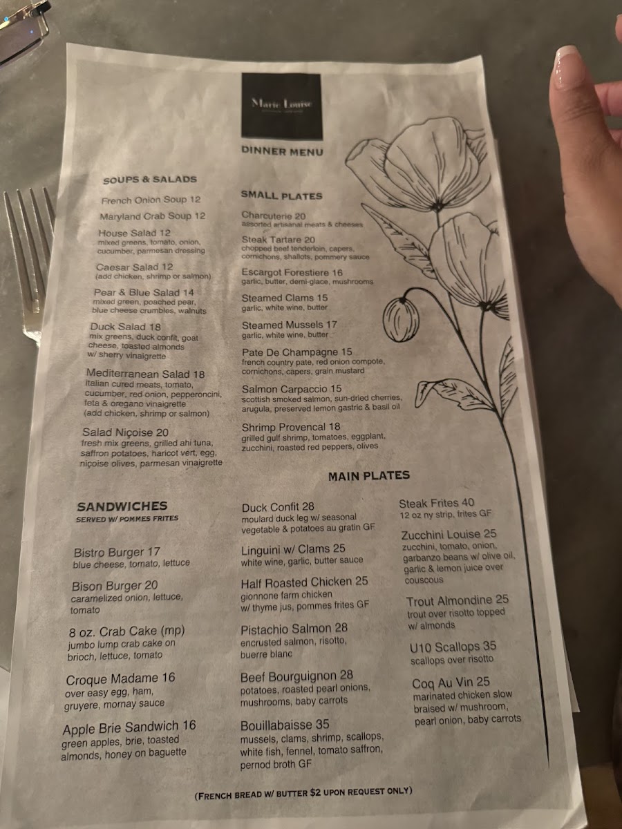 Menu Marie Louise Bistro-8